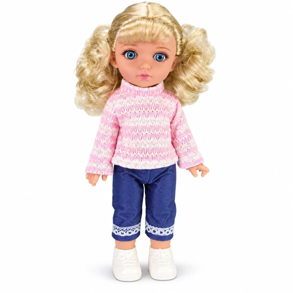 Boneca Loira Articulada 30cm Com Roupa e Sapatinhos Brinquedo Infantil Menina Castela
