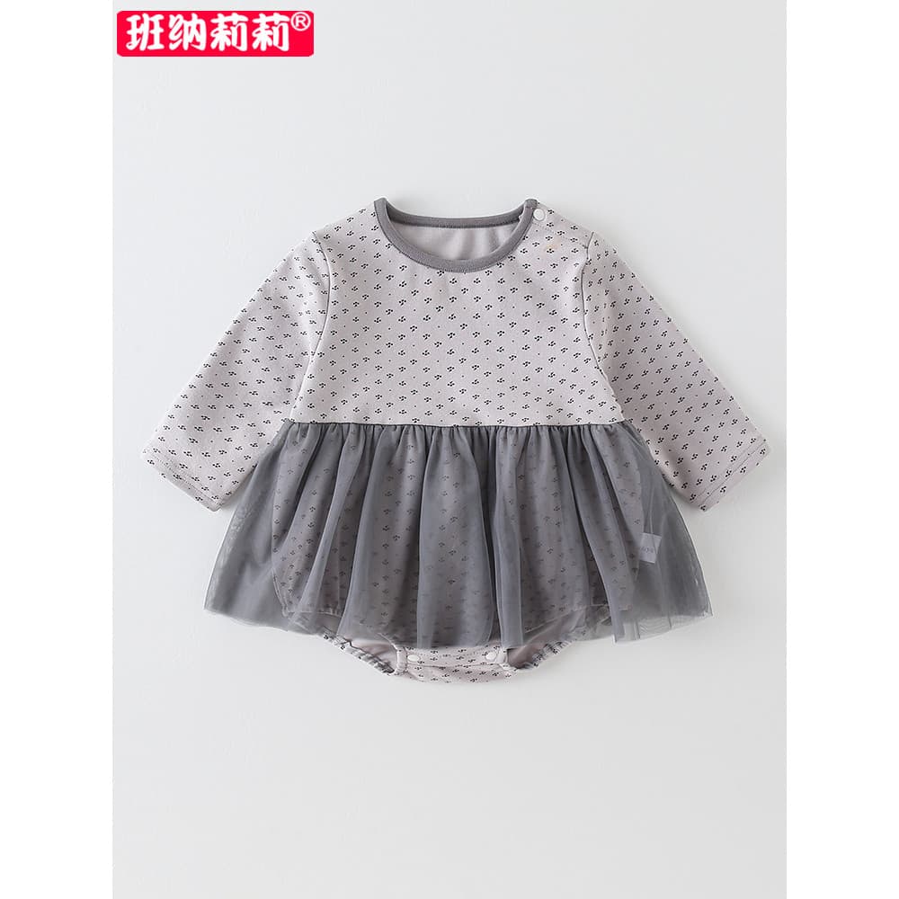 Bebê bebê outono roupas macacão roupas da menina do bebê mês inteiro cem dias banquete rendas princesa macacão outono pe