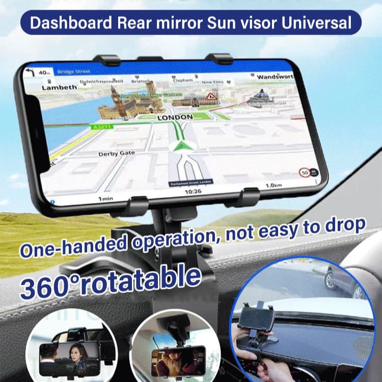 [360° Rotação] [Base Estável] 【Suporte Ajustável】Suporte de Celular para Carro/Suporte de Celular