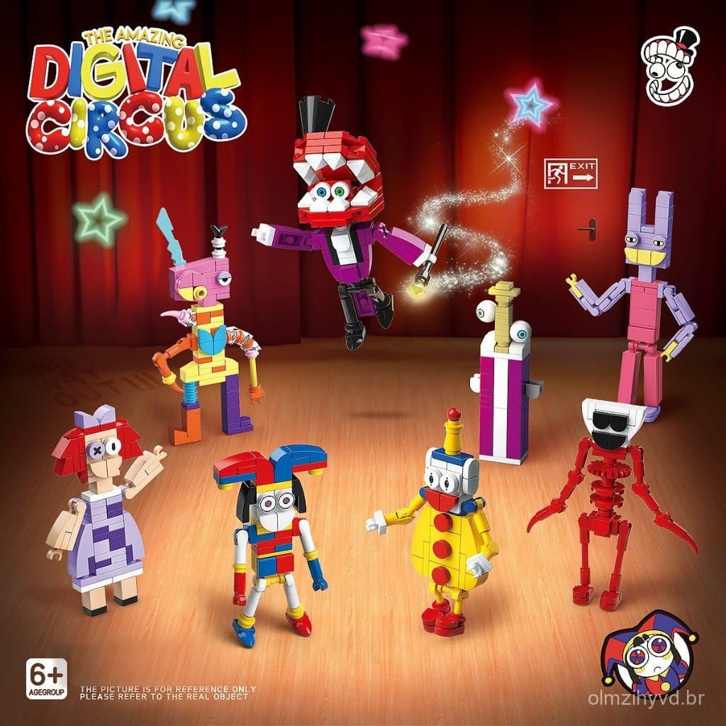 Incredible Circus Digital Circus, Brinquedo de Blocos de Montar Lego, Pomni, Animação Feia, Presente de Natal