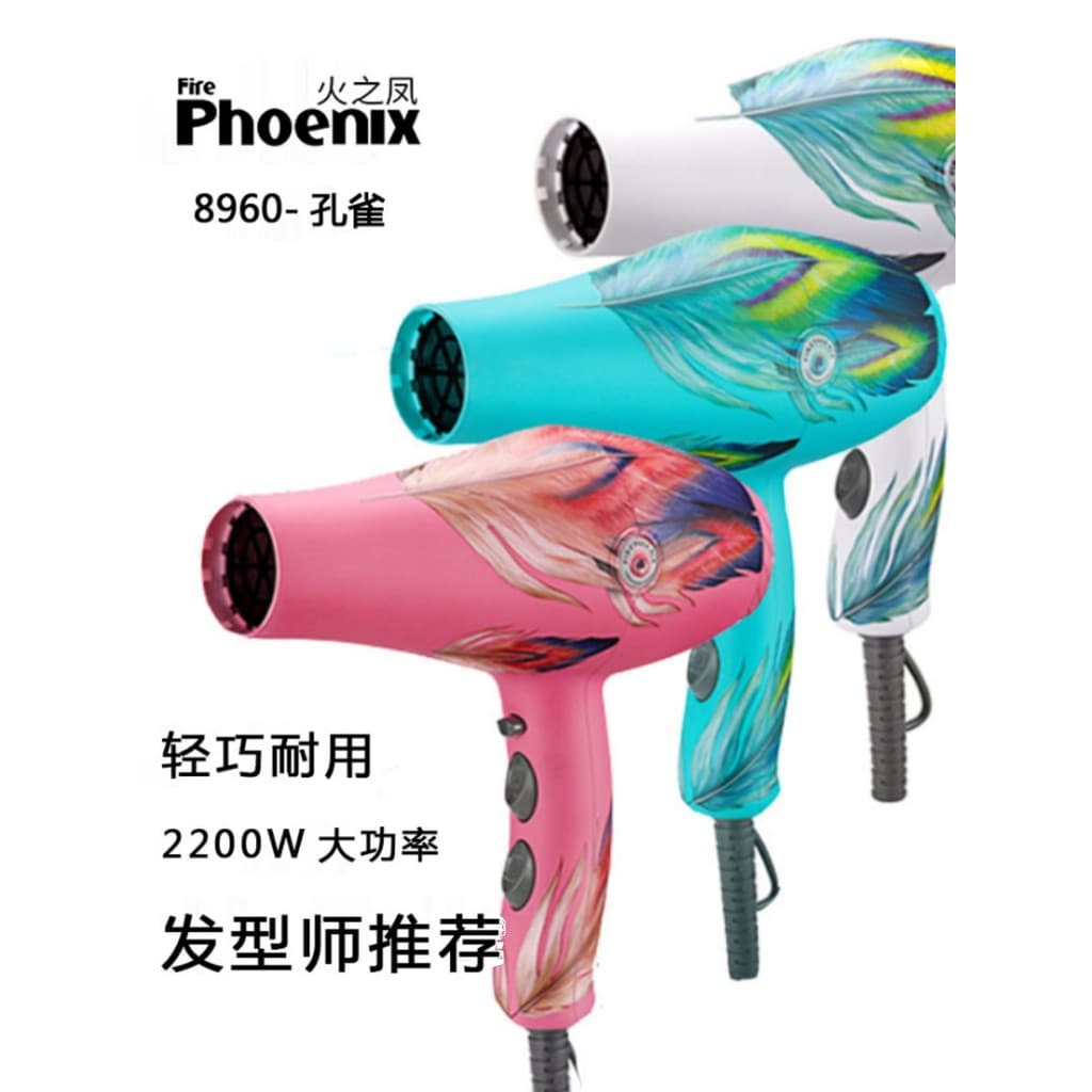 Site oficial genuíno Fire Phoenix 8960 secador de cabelo profissional 2400w alta potência salão de cabeleireiro dormitór
