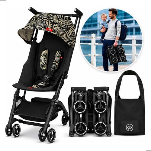 Kit Carrinho Bebê Passeio Infantil Desert Night Gb Pockit All-terrain Com Bolsa GB Travel Bag Preta