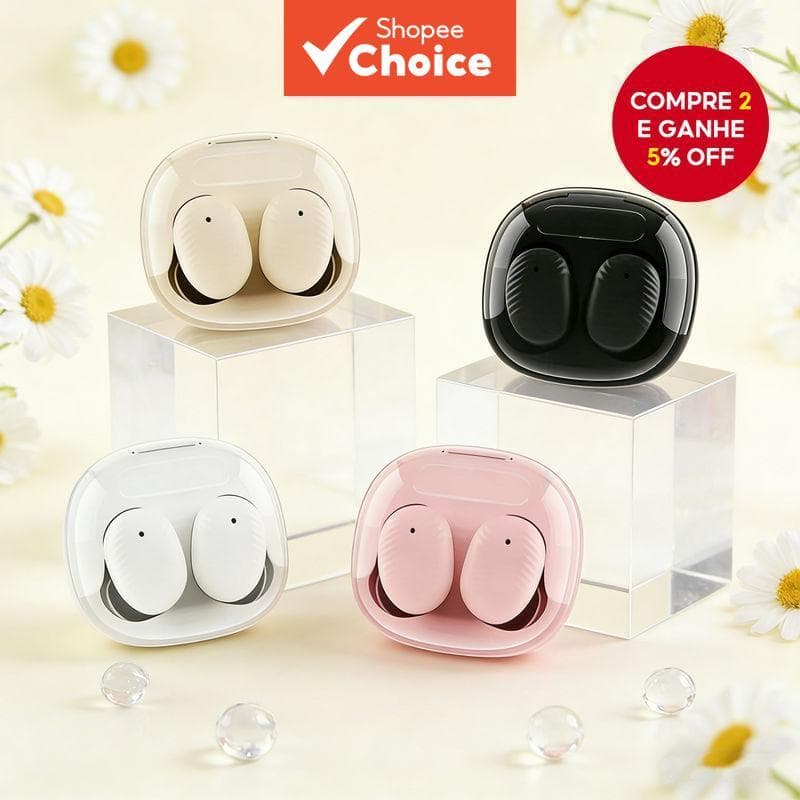  Fones de Ouvido Invisíveis Mini Fones de Ouvido TWS Bluetooth 5.3 Fones de Ouvido Sem Fio Headsets Estéreo HIFI Redução