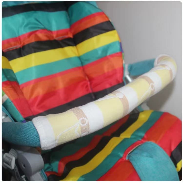 Novo produto 6 camadas gaze carrinho de bebê braço mordida Saliva toalha cogumelo padrão carrinho de bebê gravata braço 