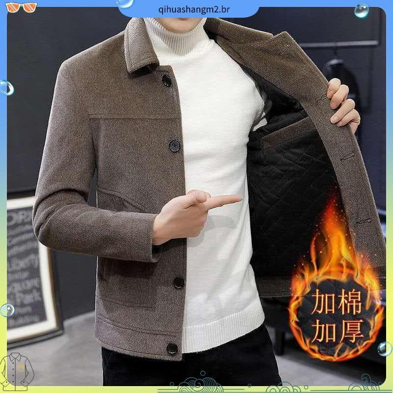 Jaqueta de lã curta masculina versão coreana imitação de lã de vison jaqueta masculina novo estilo outono inverno na mod