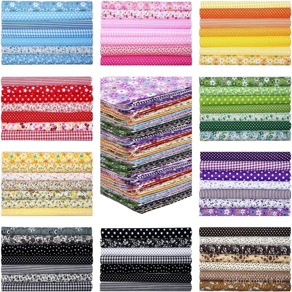 Tecido de algodão puro para costura DIY, conjunto de tecido de 25,4 cm para patchwork artesanal, acessórios para inician