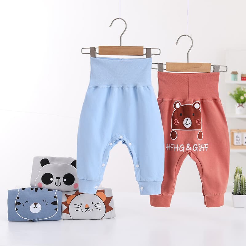 Calças de bebê virilha aberta calças de fraldas Snap-on estilo bebê grande bunda PP calças meninos meninas crianças prim