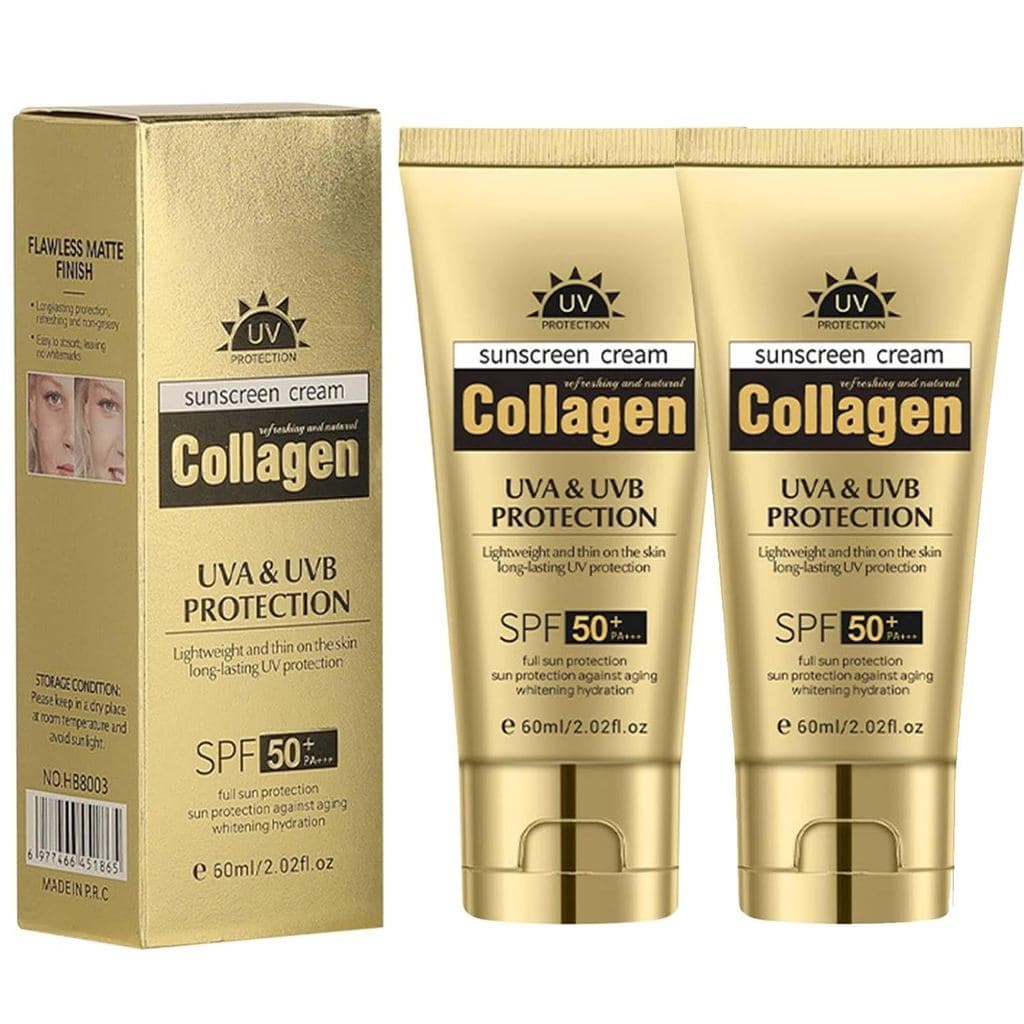 Protetor solar de colágeno, SunFace, protetor solar invisível ultraleve FPS50, protetor solar de colágeno transparente, 