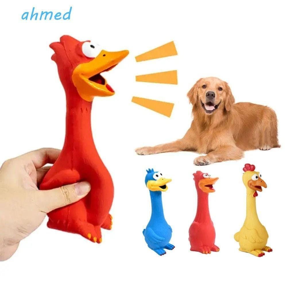 Galinha de Látex que Grita, Brinquedo Flexível e Realista de Cachorro que Chi, Brinquedo Durável para Mastigar