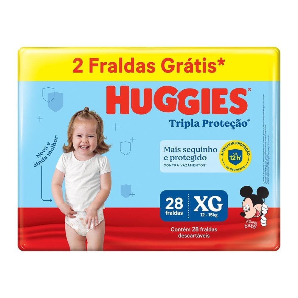 Fralda Huggies Tripla Proteção XG Kit 9 C/ 252 Unidades