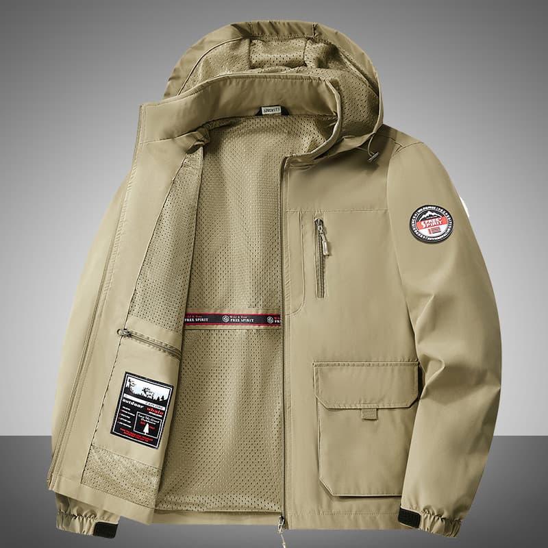 Primavera outono jaqueta masculina primavera outono jaqueta ao ar livre na moda jaqueta com capuz Casual de meia-idade t
