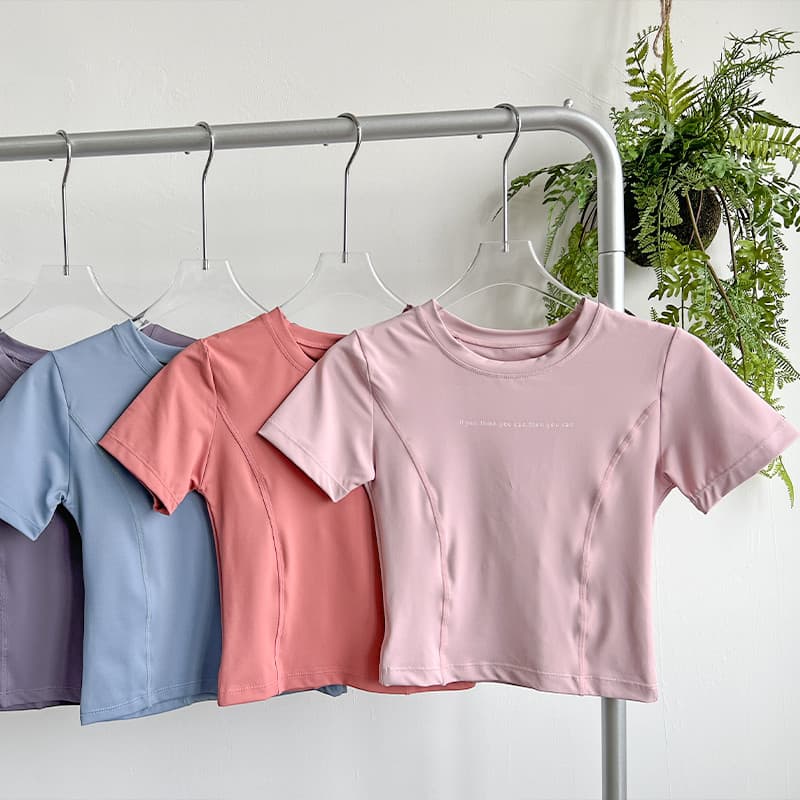 Camiseta esportiva feminina novo estilo de manga curta Top roupas de secagem rápida mais magro olhar roupas de Fitness t