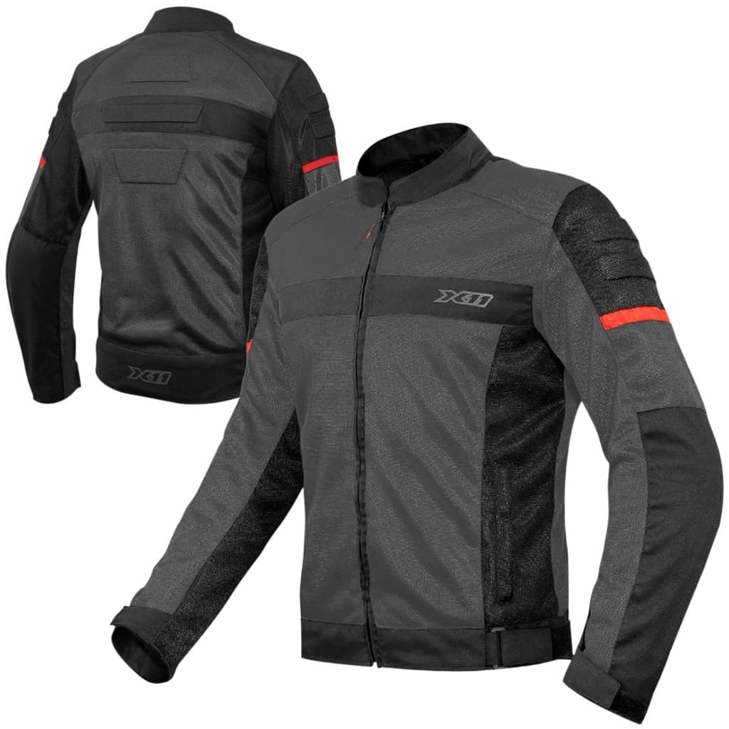 JAQUETA MOTOCICLISTA X11 SUPER AIR MASCULINA CINZA