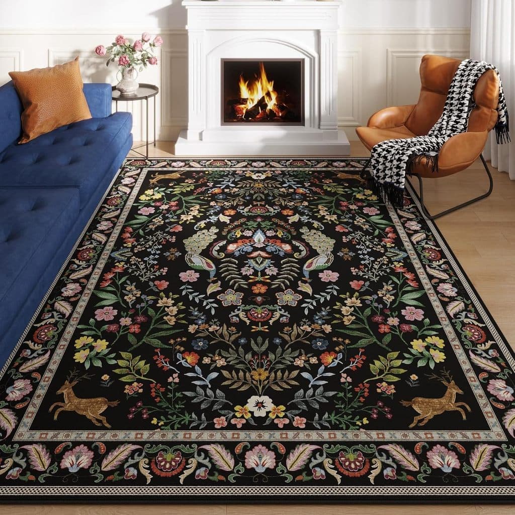 [Novo produto] flor americana sala de estar tapete doméstico quarto varanda resistente ao desgaste tapete antiderrapante