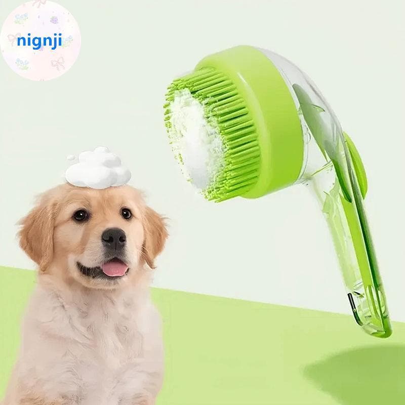 Nignji Escova De Banho Para Animais De Estimação 2025 Nova 2 Em 1 Cães Com Dispensador De Shampoo Embutido Lavagem Gatos
