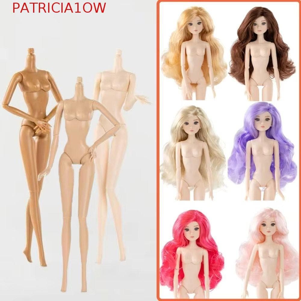 PATRICIA1OW Corpo De Boneca Supermodelo , Cabelo Encaracolado , Olhos De Vidro , Cabeça De Maquiagem , Móvel Articulado 