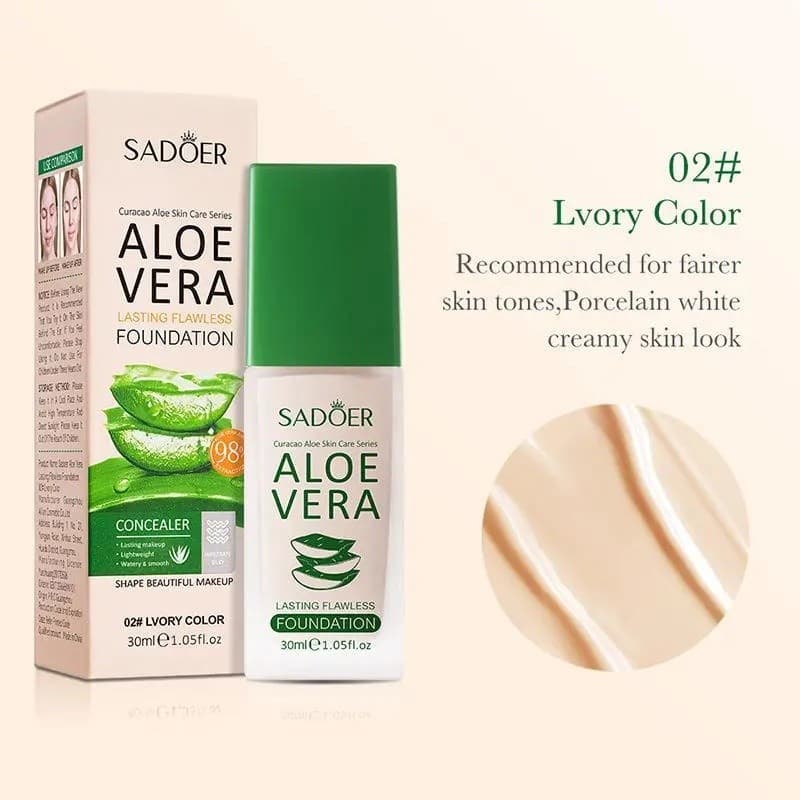 ~~ Maquiagem SADOER Aloe Vera Base Líquida Hold Maquiagem Corretivo Transparente Não É Fácil de Tirar Maquiagem 30ml