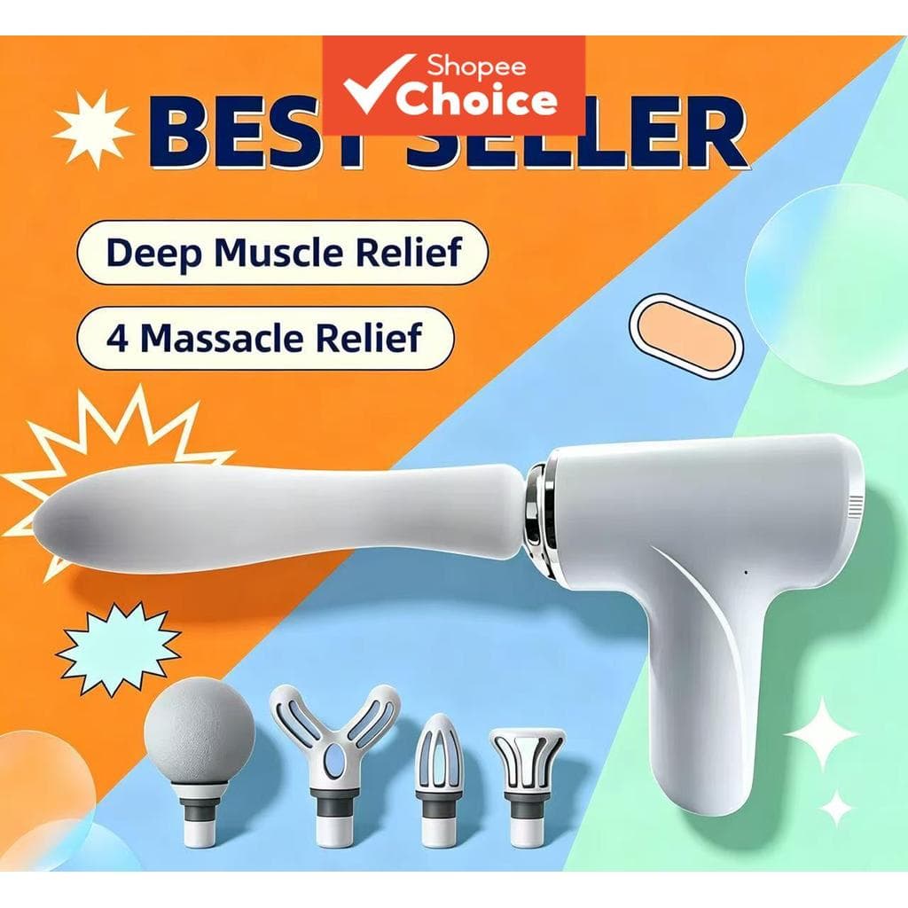 Mini Pistola de Massagem Muscular, Massageador Elétrico Multifuncional para Alívio Muscular em Esportes e Uso Doméstico