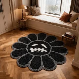 Sala de estar criativo girassol Irregular antiderrapante tapete banheiro absorção de água fácil de cuidar tapete quarto 