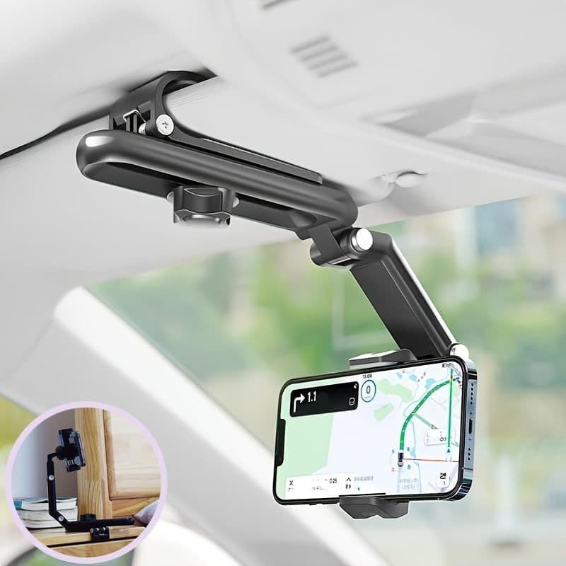 360 ° Suporte Giratório Para Telefone Com Viseira Solar , Carro , Multifuncional , Celular iPhone , Samsung , Android