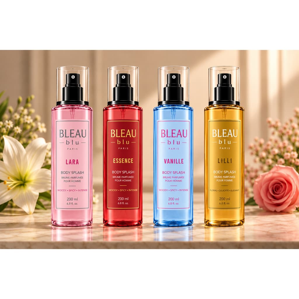 Kit 4 Body Splash Feminino 200ml Perfume Importado Feminino Alta Fixação Longa Duração Deo Colônia BleauBlu