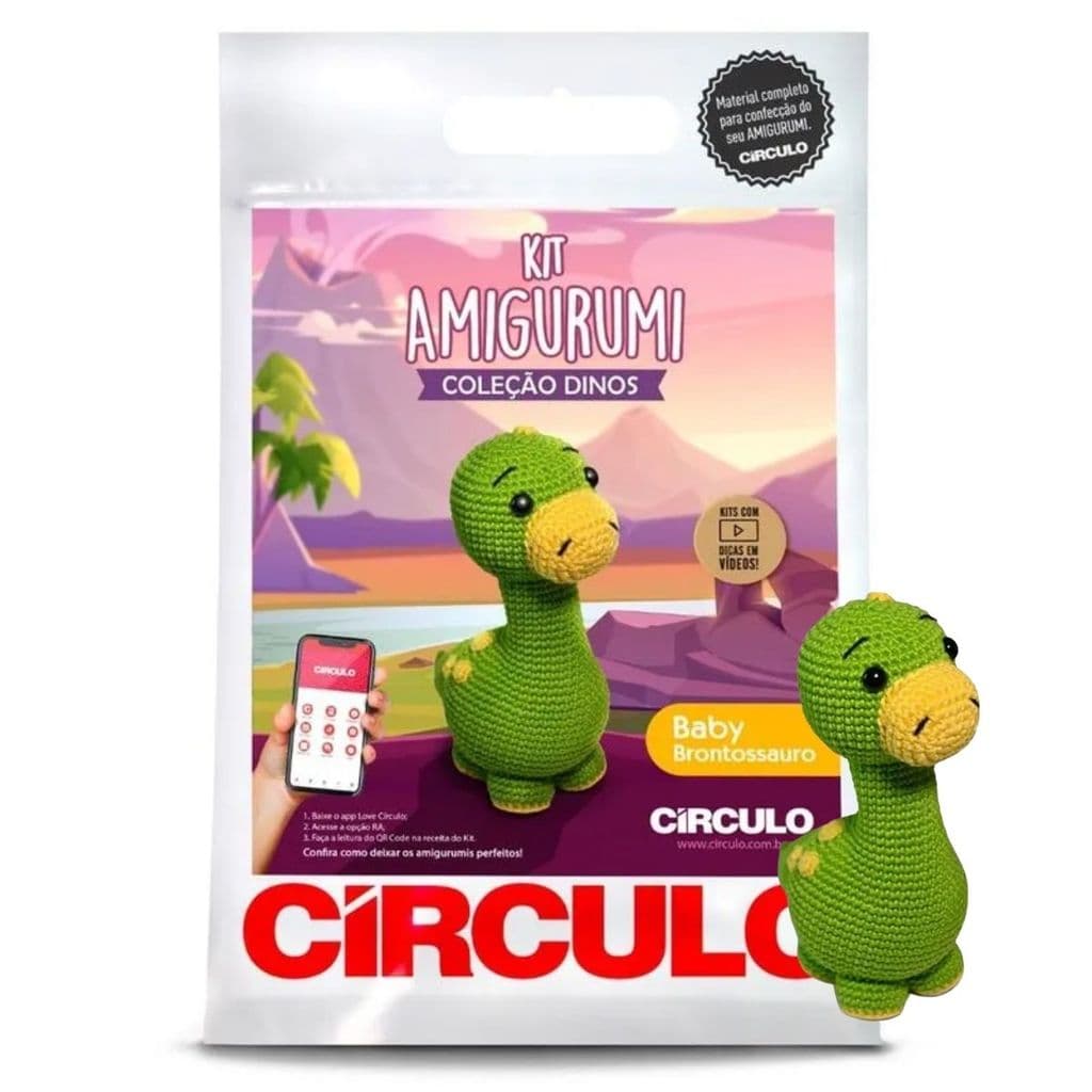 Kit Meu Primeiro Amigurumi Dinos Croche ? Circulo - Selecione