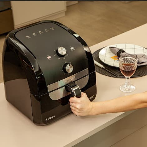 Air Fryer Forno Itatiaia 8L 127V Fritadeira Elétrica Sem Óleo Preta