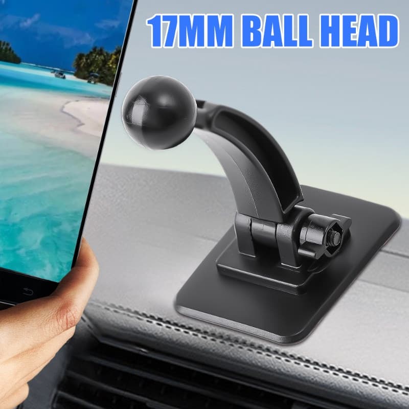 1 suporte para celular para carro, cabeça esférica de 17 mm, base autoadesiva, ajustável, compatível com painel de contr