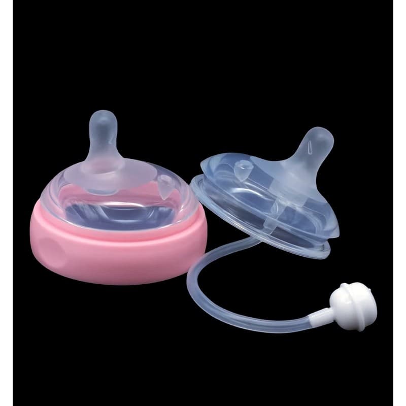 Bebê Super grande boca de Silicone macio mamilo plano Universal 70 garrafa bebê cuidados com os lábios chupeta palha bol