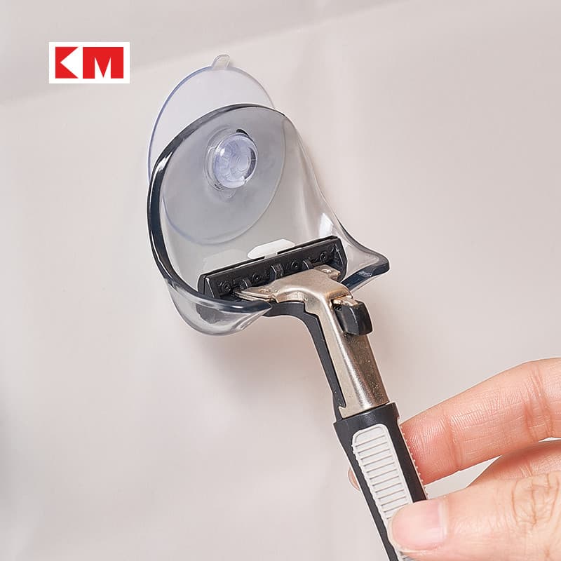 Ventosa Manual suporte de navalha fixado na parede suporte de navalha prateleira de Base de barbear sem perfuração