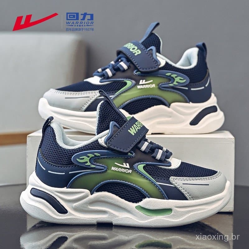 Tênis esportivo infantil com tela, novos tênis esportivos para meninos e meninas, tênis estilo "dad shoes" infantil 23E1