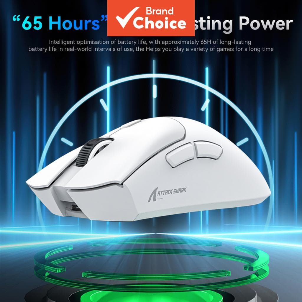 Mouse Gamer ATTACK SHARK R1 18000DPI Sensor PAW3311 3 modos sem fio Programável Macro Mouse Leve para PC