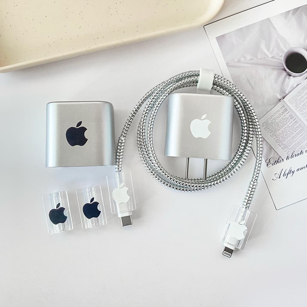 Apple 18/20w carga rápida carregador de prata caso iPhone 15 14 13 12 Pro max plus protetor cabeça de carregamento caso