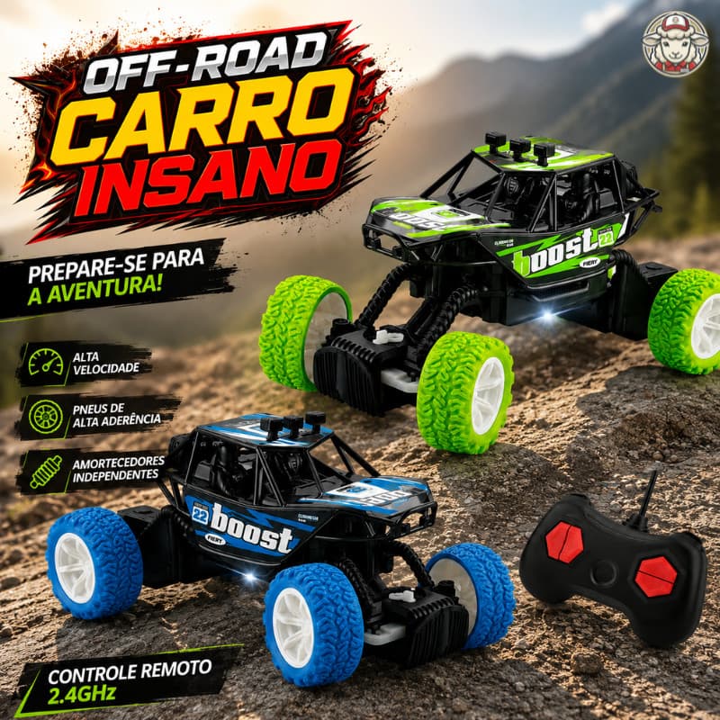 Carrinho Controle Remoto Carrinho Grande Jipe 4X4 Off Road Com Luz Led