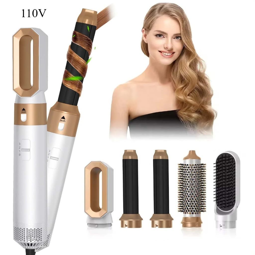 Escova Secadora 5 em 1 Modeladora Profissional Alisadora de Cabelo Anti Frizz INVICTUS 110V