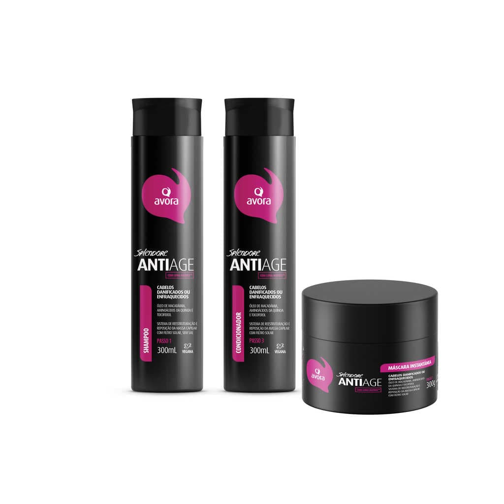 Kit Avora Splendore Anti Age Shampoo e Condicionador Tratamento Anti-Idade dos Fios