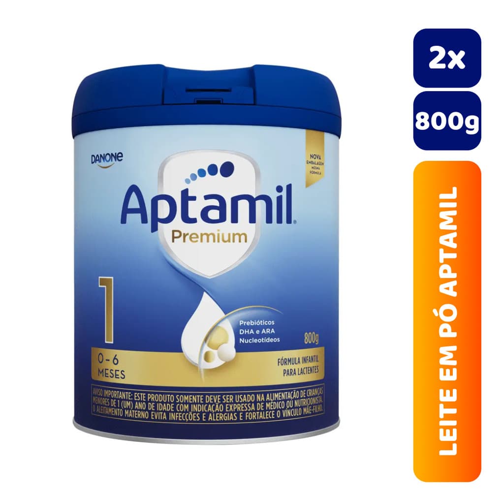 Kit 2x Latas Leite em Pó Infantil Aptamil 1 Premium 800g