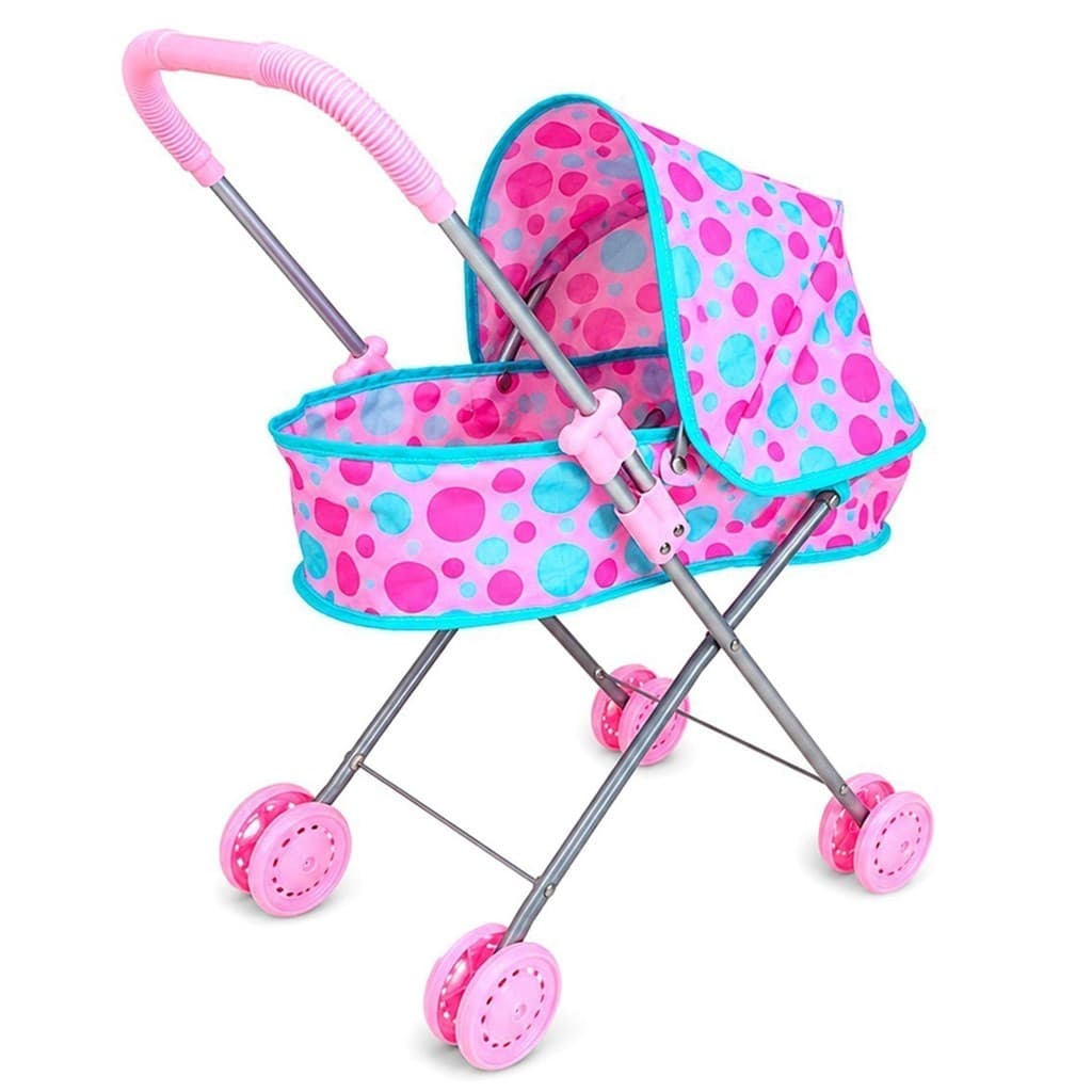 Carrinho Infantil Para Bebê Reborn Modelo Berço Com Estrutura Poliéster Faz De Conta
