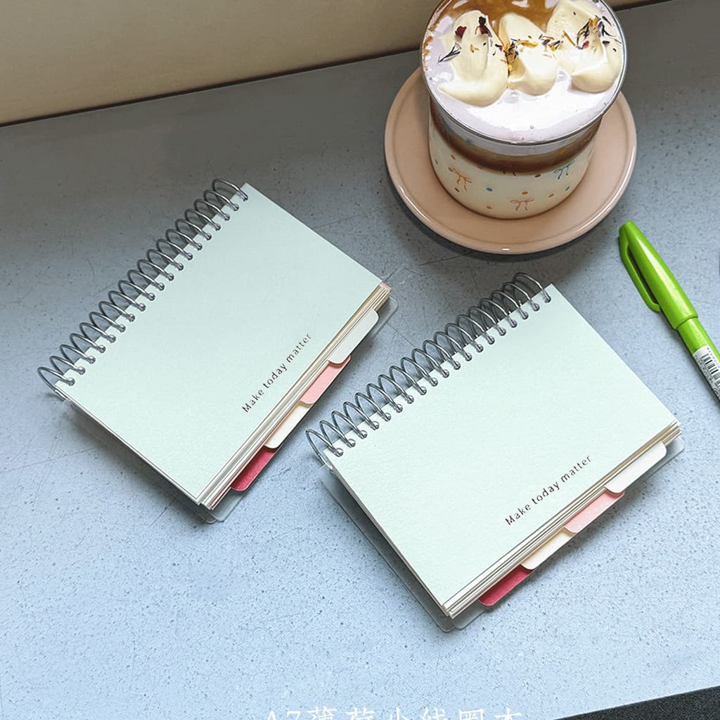 A7 Bobina Notebook Notebook Notebook a7 Portátil Pequeno Bloco de Notas de Bolso Capa Transparente de