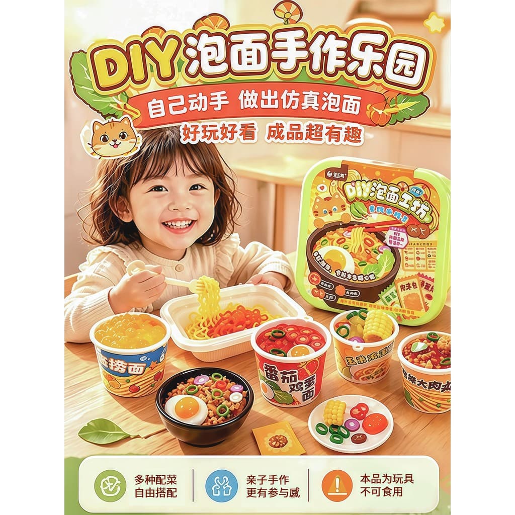 Água elfo diy macarrão instantâneo oficina simulação das crianças brinquedos de comida artesanal brinquedos educativos p