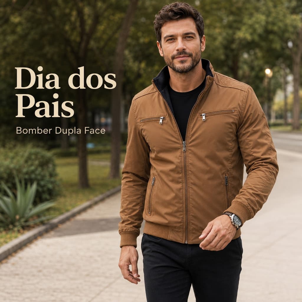 Jaqueta Masculina Bomber Dupla Face Corta Vento Forrada Impermeavel Frio Inverno