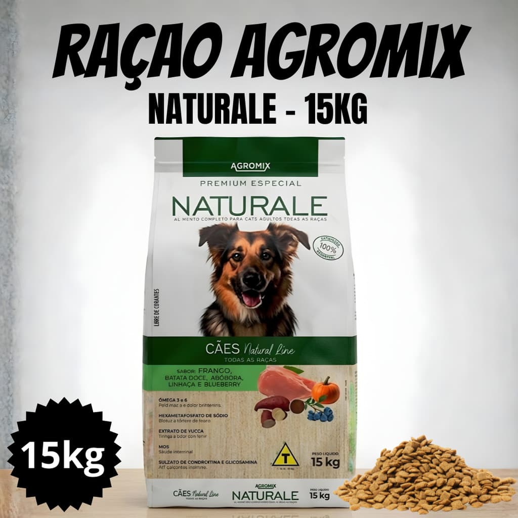 RAÇÃO CACHORRO ADULTOS NATURALE 22% TODAS AS RAÇAS 15KG PREMIUM