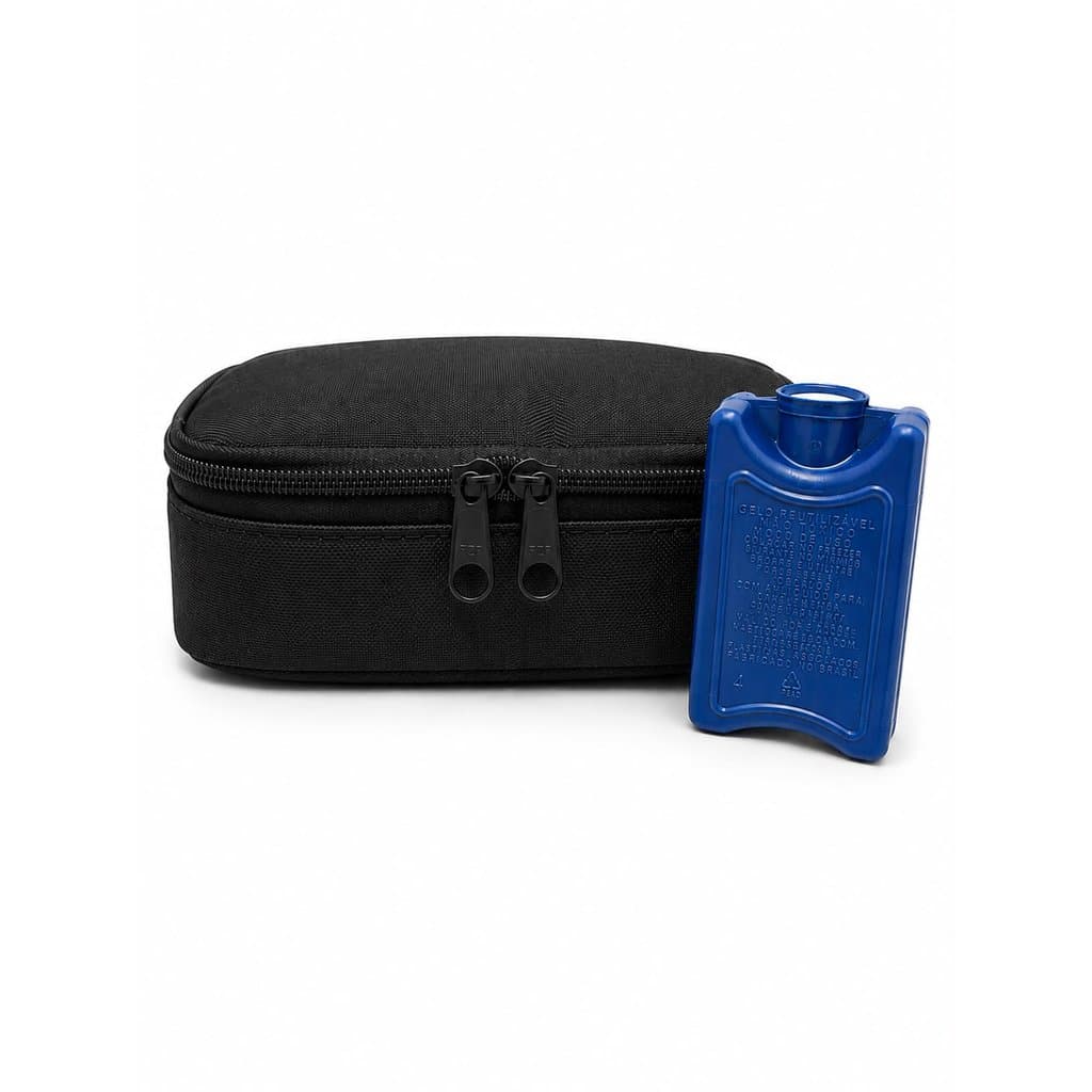 KIT Estojo Bolsa PRETO Térmica Porta Canetas De Insulina +  GELO
