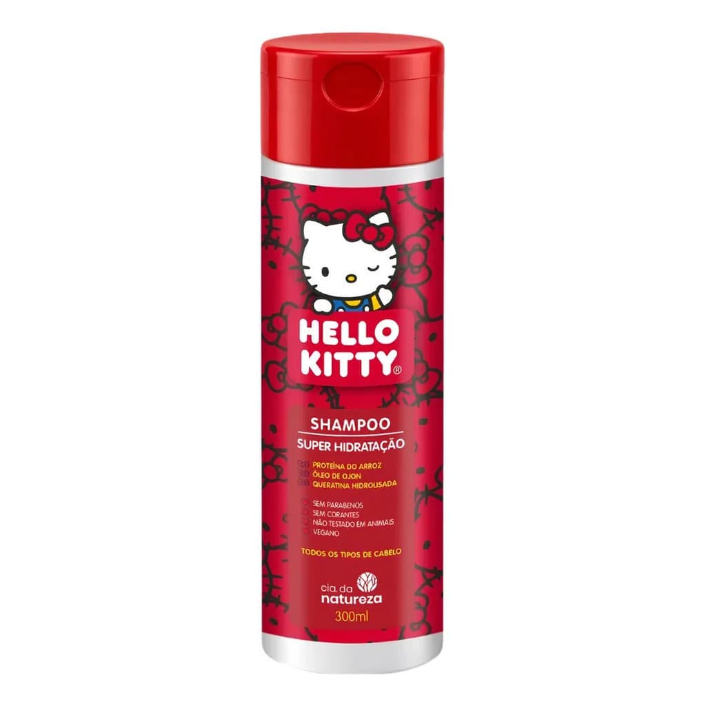 Hello Kitty Shampoo Hidratante Todos os tipos de cabelos 300ml - PARA TEENS E ADULTOS