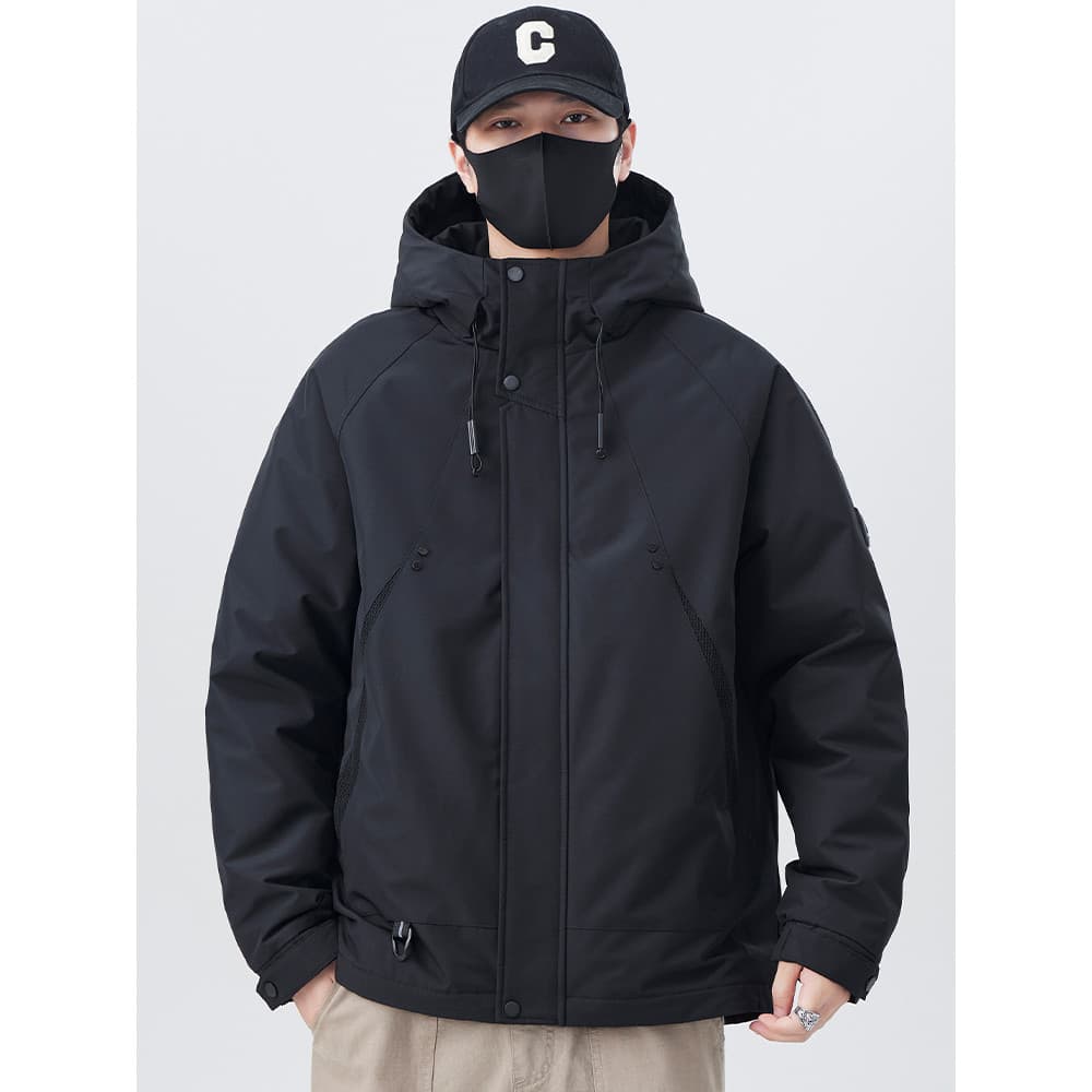 90 pato para baixo jaqueta masculina outono inverno 2026 novo estilo jaqueta com capuz engrossado quente inverno jaqueta