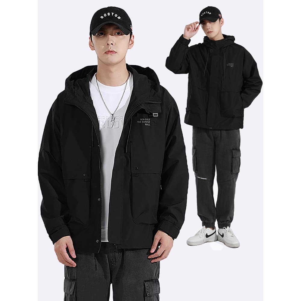 Macacão jaqueta masculina outono inverno solto Street Wear algodão acolchoado jaqueta quente Casual jaqueta masculina en