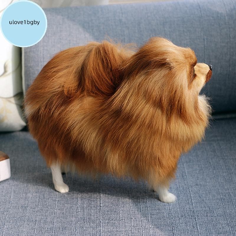 UloveBB Realista Pomeranian Simulação Brinquedo Cão Filhote De Cachorro Companheiro Artesanal Gota Brinquedos Para Anima