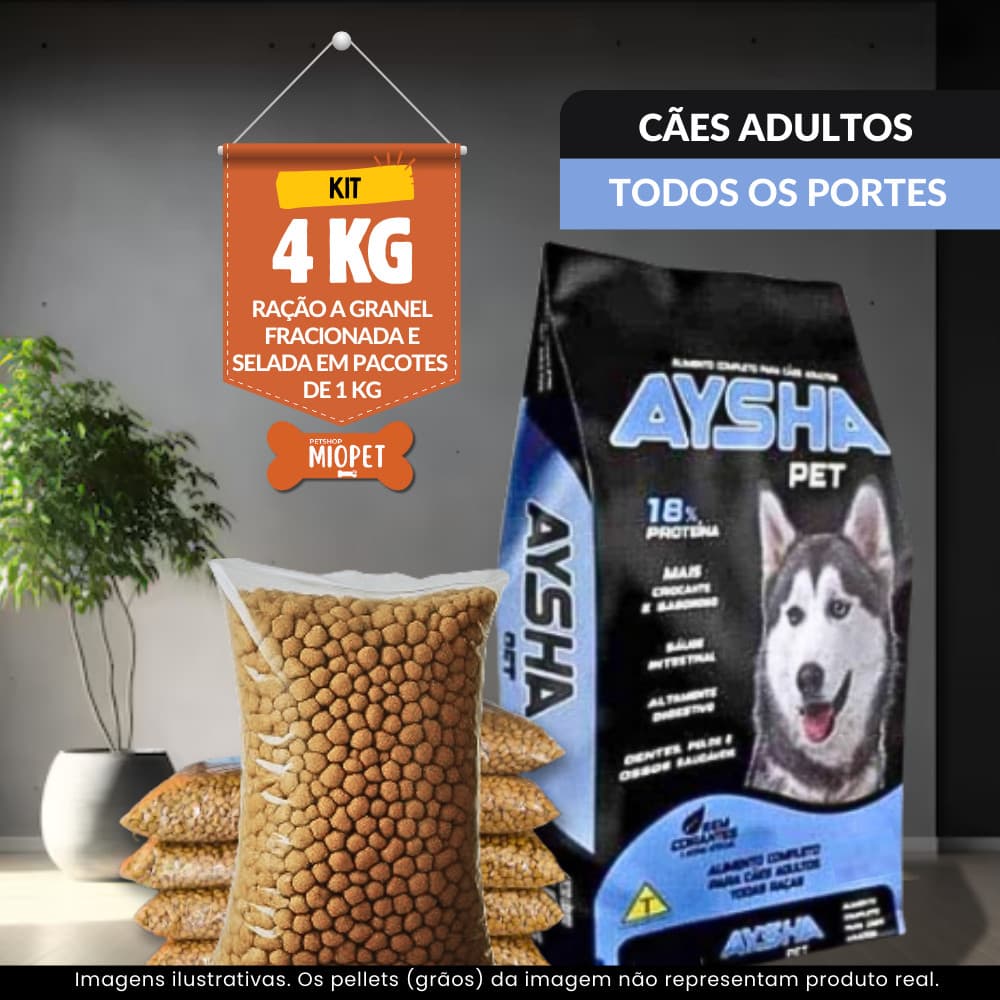Ração Para Cachorro Aysha Cães Adultos a Granel – Carne | 18% Proteína | Embalagem Selada por Quilo