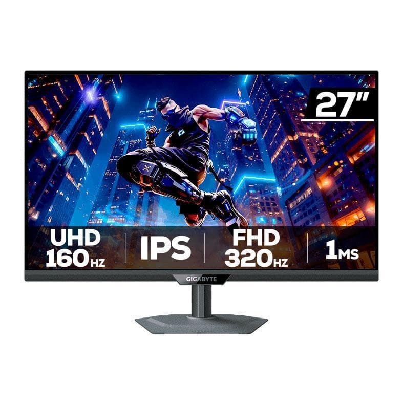 Monitor Gamer Gigabyte M27UP, 27 Pol, IPS, Dual-Mode, UHD 160Hz/FHD 320Hz, 1ms, G-Sync/FreeSync, HDR 400, HDMI/DP, M27UP