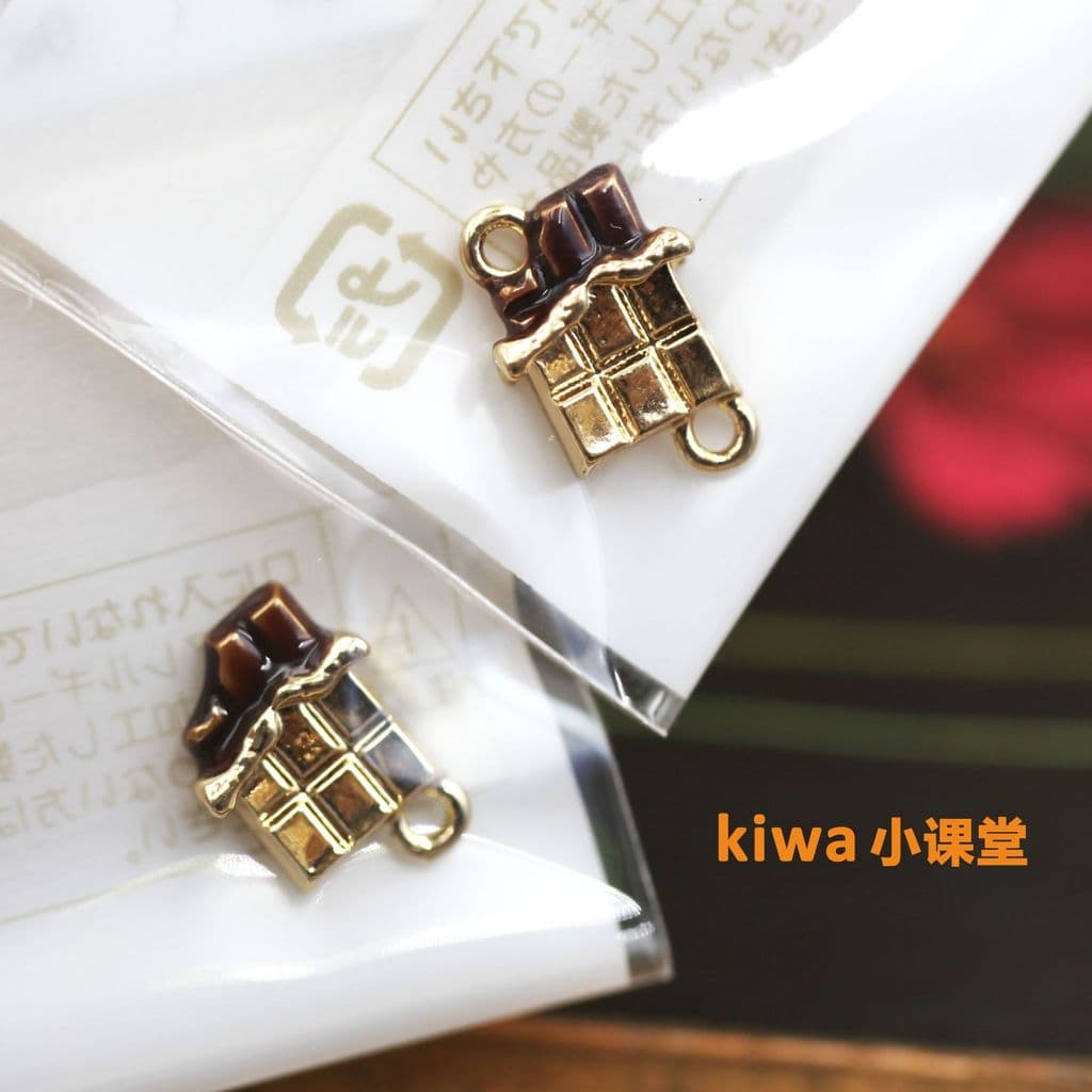 Guihe Chocolate classe pingente japão importado colar pulseira brincos diy pingente liga epóxi bonito brinquedo de doces